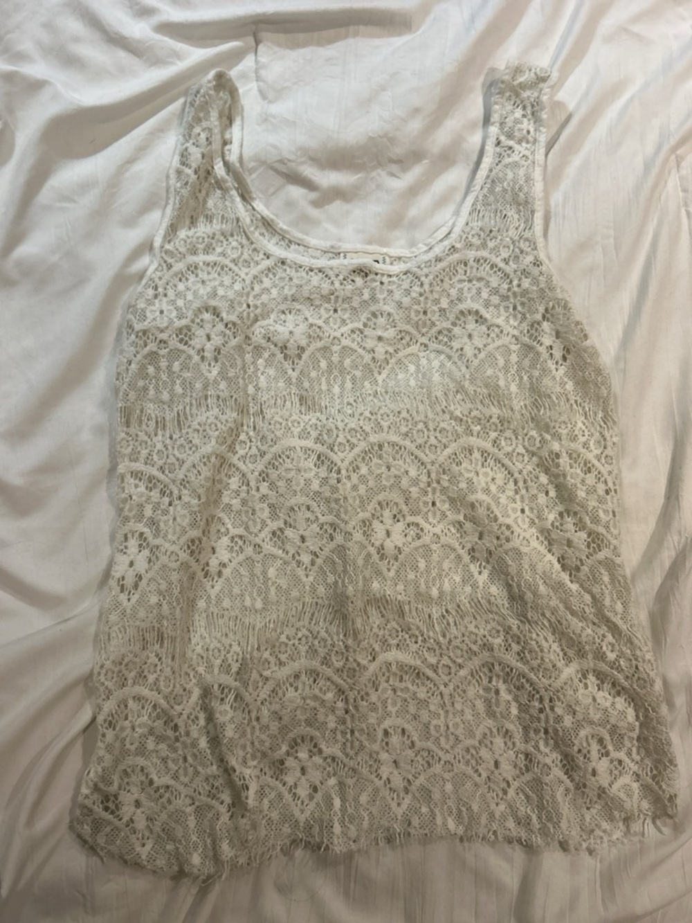 Women's Lace Tank Top - Cream